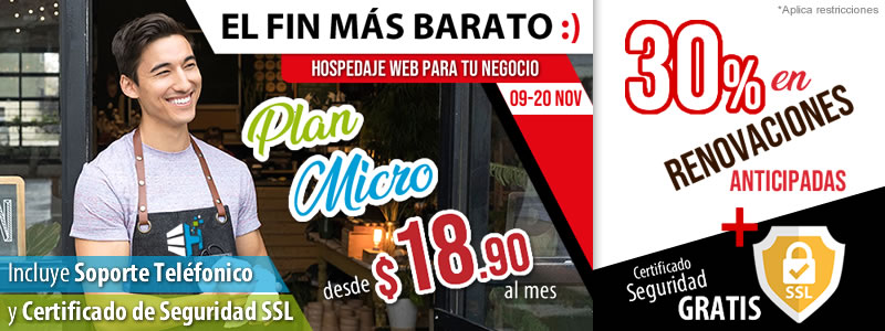 Promocion el buen fin 2020 especialistas hosting, hospedaje web desde $18.90 al mes