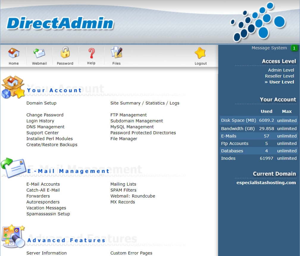 directadmin cambiar version de php en servidor o hosting