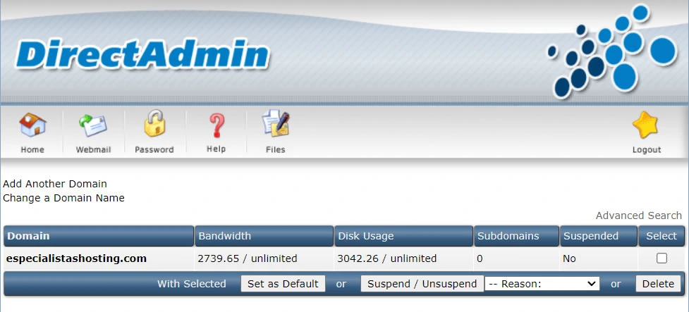 directadmin servidor linux hosting