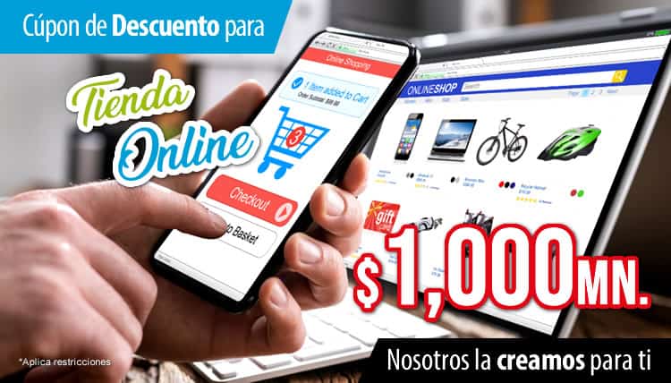 Descuento para diseño o desarrollo de tienda online